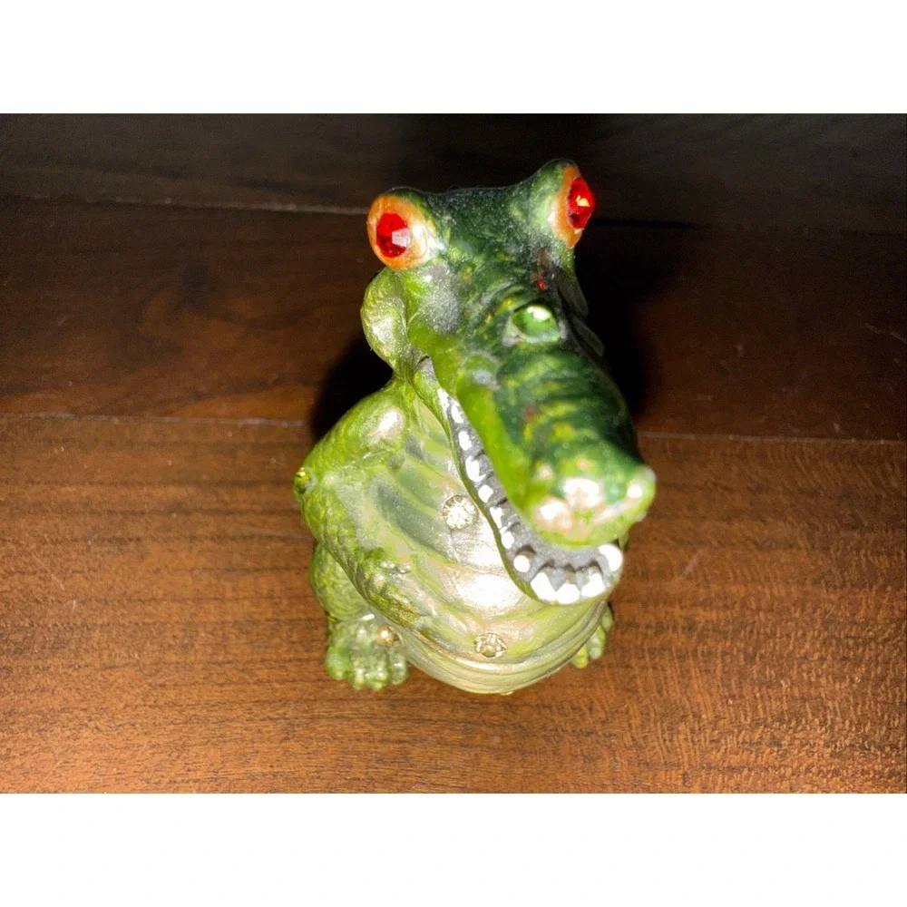 Alligator Gator Trinket Box~Crystals~Metal~Adorable~Collectible~GO GATORS!